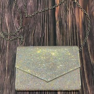 Sparkling Rhinestone Clutch with Chain